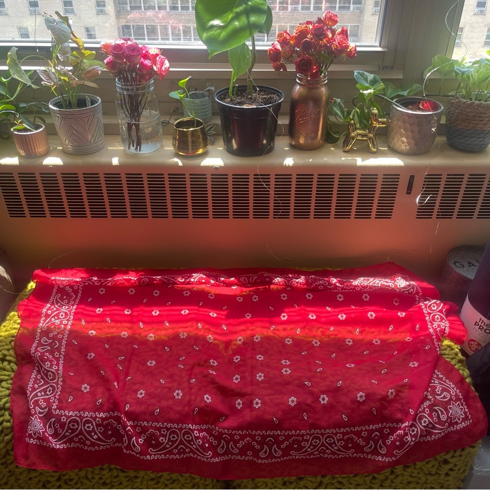 Oversized Red Paisley Scarf